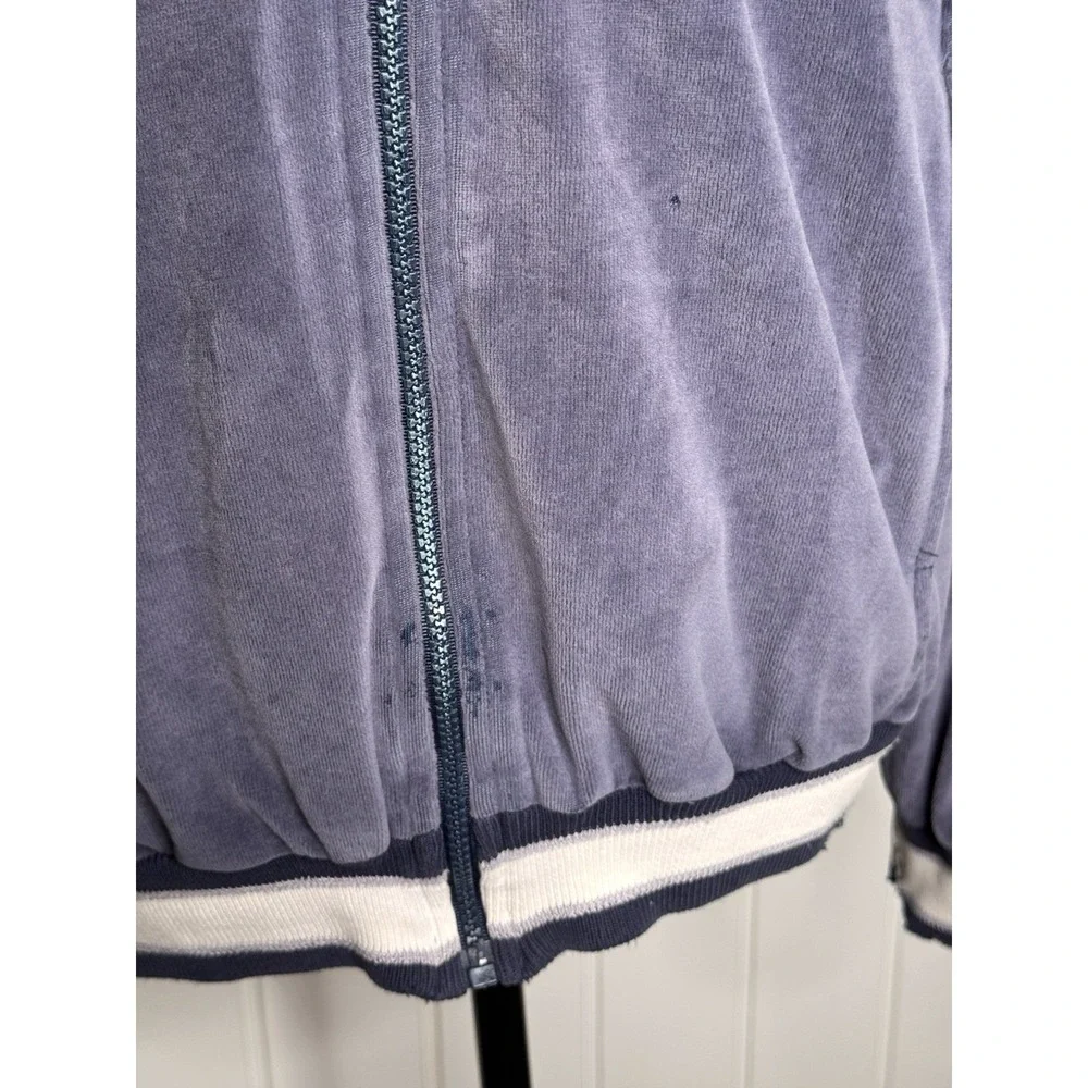 Vintage Christian Dior Track Jacket M Blue Velour Archive 90s Unisex Streetwear